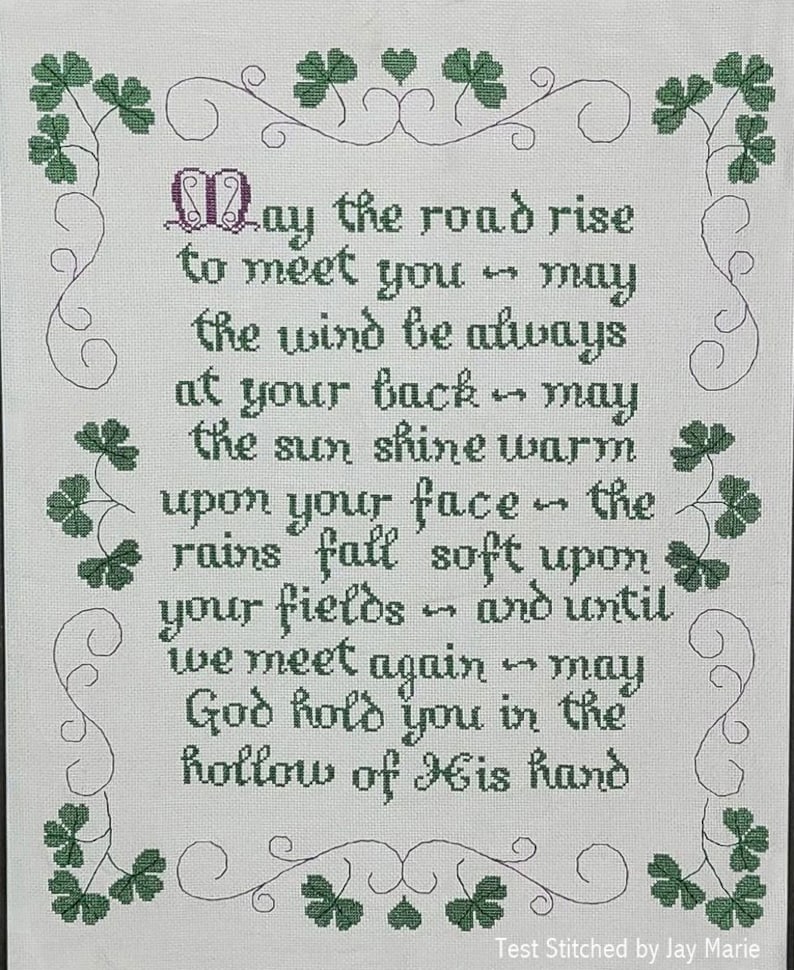 Irish Blessing Cross Stitch Chart Pattern Etsy