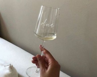 Personalised Custom Wine Glass - Champagne Martini Stemless Glasses Wedding Bridesmaid Birthday Gift Present Customisable Custom Bridal