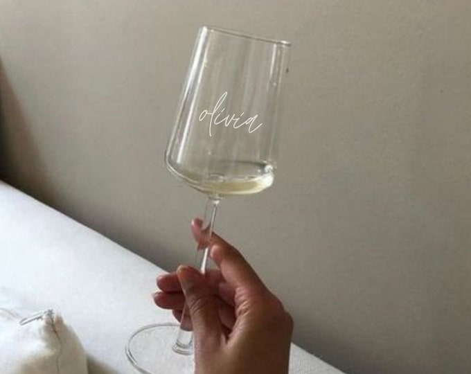 Personalised Custom Wine Glasses - Champagne Martini Stemless Glass Wedding Bridesmaid Birthday Gift Present Customisable