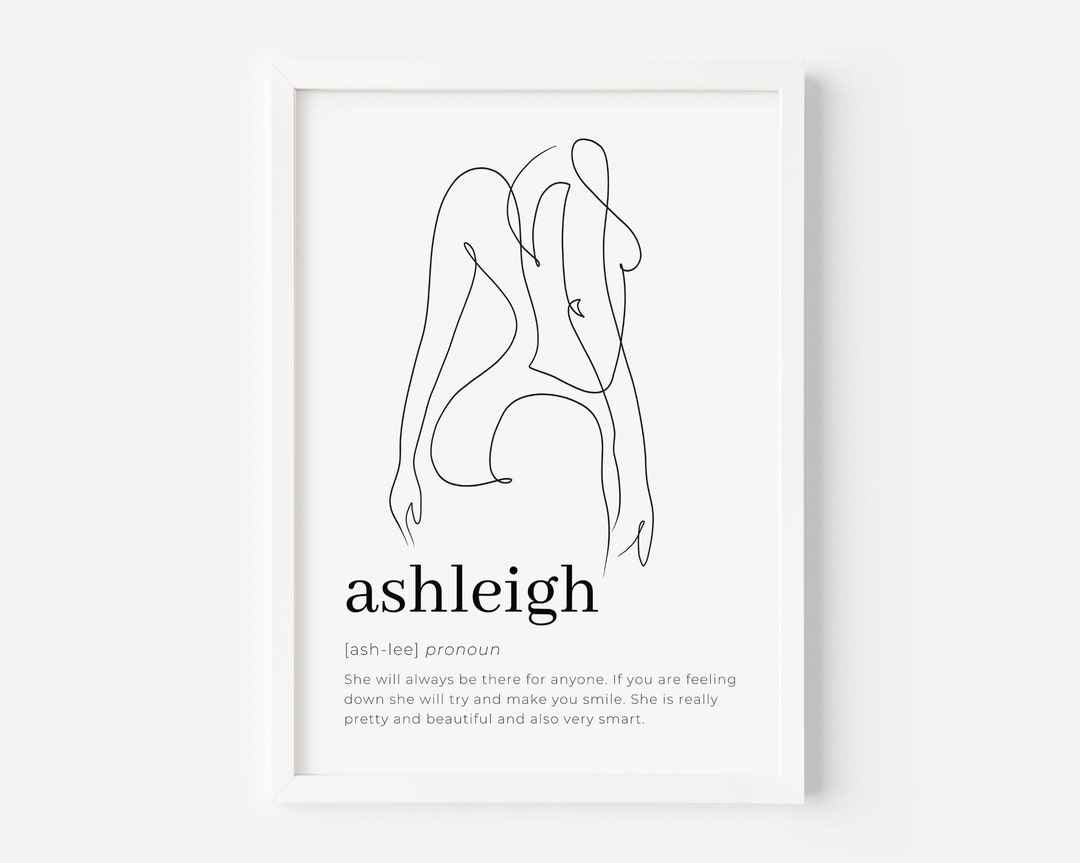 Custom Name Definition Line Art Print Gift Downloadable Etsy