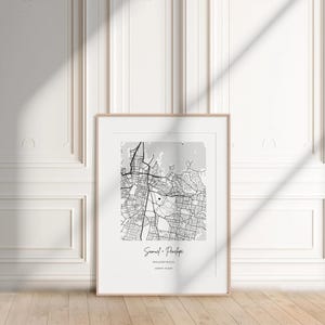 Impressão de mapa personalizado | Pôster personalizado de inauguração de casa | Arte de parede emoldurada com desenho de rua personalizado imagem 2
