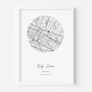 Custom Map Street Home Poster Print - Framed Wall Art Location Framed Anniversary Couple Wedding Baby Birthday Gift Download Instant