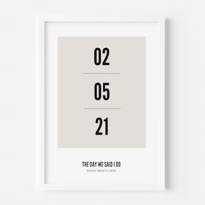 Individuelle Datum Meilenstein Wand Kunst Druck - Gerahmt Jubiläum Paar Hochzeit Baby Geburtstag Freund Geschenk Druck Download
