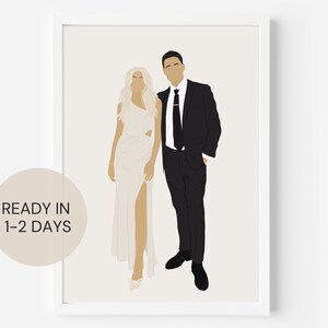 Custom Illustration Faceless Portraits Digital Printable Drawing Personalised Art Downloadable Last Minute Gift Ready ASAP Wedding Gifts