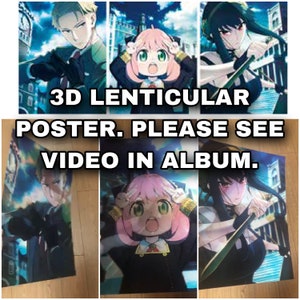 Anya Spy X Family Anime Wallpaper 3D Lenticular Print Poster Customize 3D  Lenticular Flip Picture Wall Sticker Home Decor Gifts