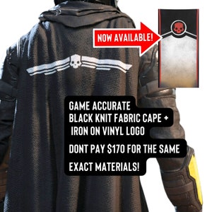 unofficial helldivers 2 inspired black CAPE DIY heat transfer vinyl on Polyester READ Description before buying