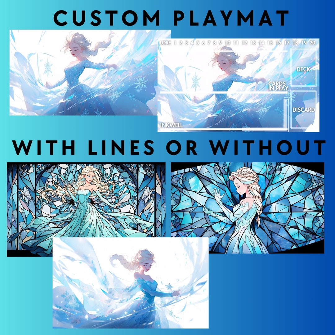 Lorcana Compatible Playmat With or Without Zone Elsa Frozen