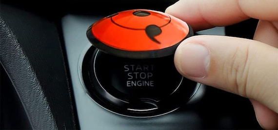 Couvercle de bouton d'arrêt de démarrage de moteur de voiture Anime, anneau  d'allumage à pression, couvercle de bouton de commutation intérieur de  voiture universel -  France