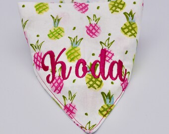 Matching Pet Bandana and Scrunchie Dual Sided and 100/% Cotton Black and White Pinapples Pet BandanaScrunchie