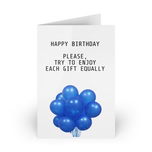 Carte de voeux d'anniversaire avec des ballons bleus - Vierge à l'intérieur