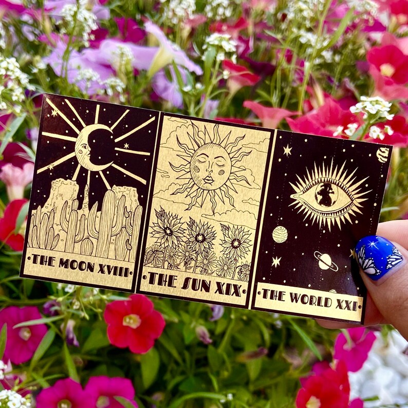 Gold Foil Tarot Card Sticker Original Design Vintage Etsy