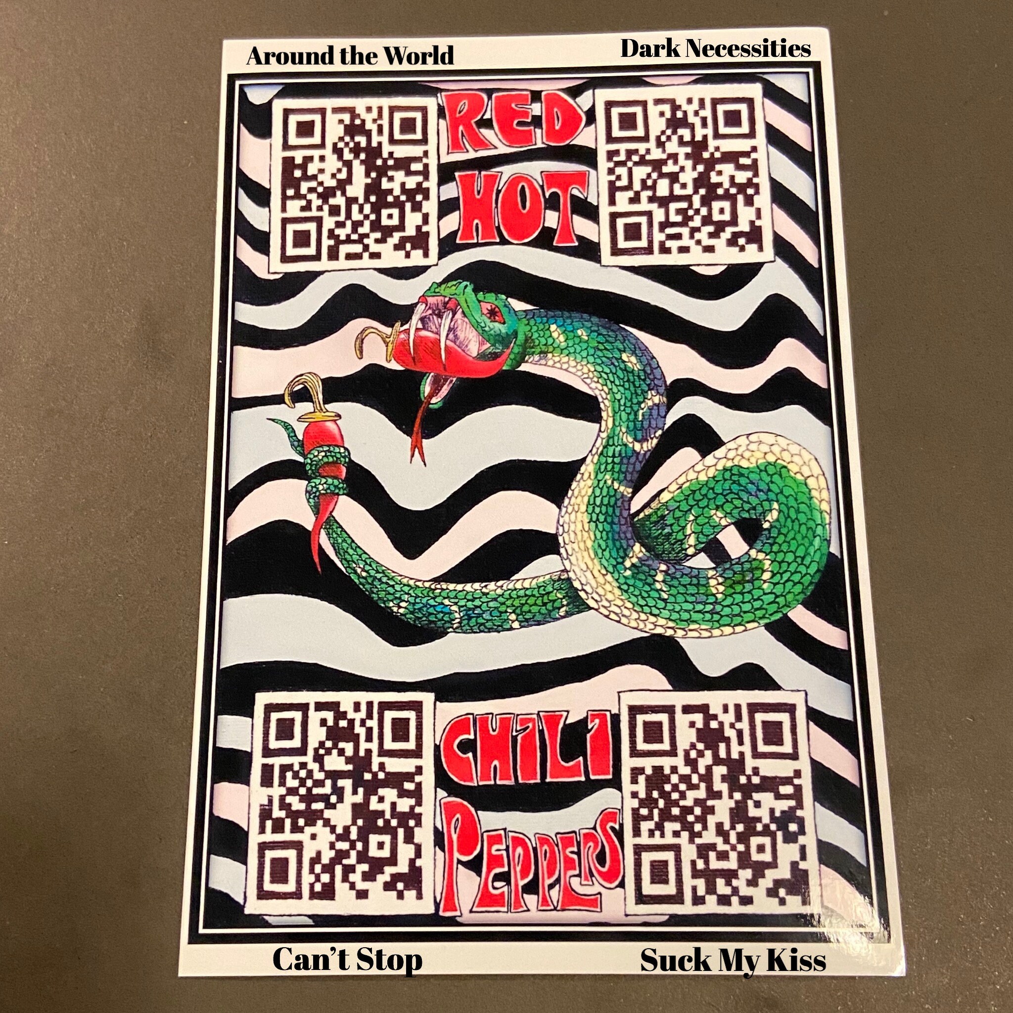 4x6 Red Hot Chili Peppers QR Code Art Print Original Etsy