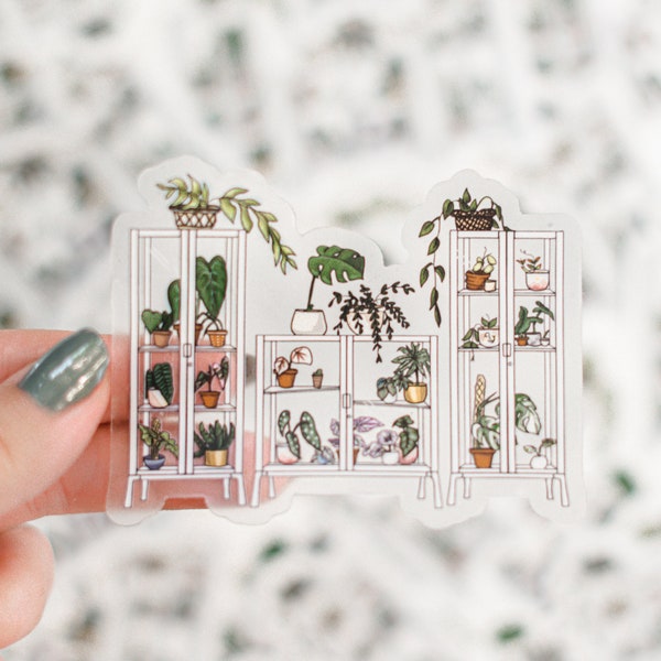 Milsbo Ikea Greenhouse Plant Sticker // vinyl sticker // gifts for plant lovers // Ikea Milsbo Cabinet Clear Transparent Sticker