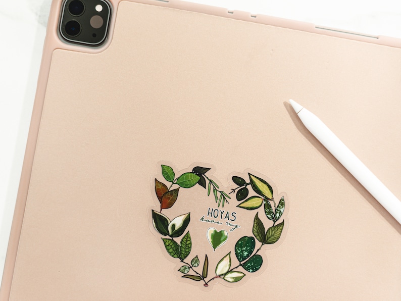 Hoyas Have My Heart // transparent vinyl sticker // gifts for plant lovers // image 2