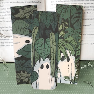 Tropical Plant Ghost Bookmark, Houseplant Bookmark, Aroid Art for Plant Lovers, Gift for Book lovers, Spooky Halloween Bookmark, Plant Ghost