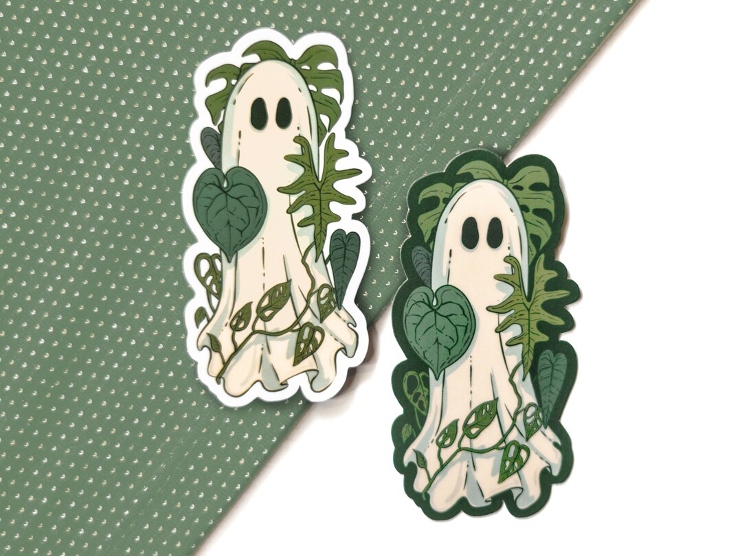 Tropical Plant Ghost Sticker, Waterproof Sticker for Plant Lovers ...