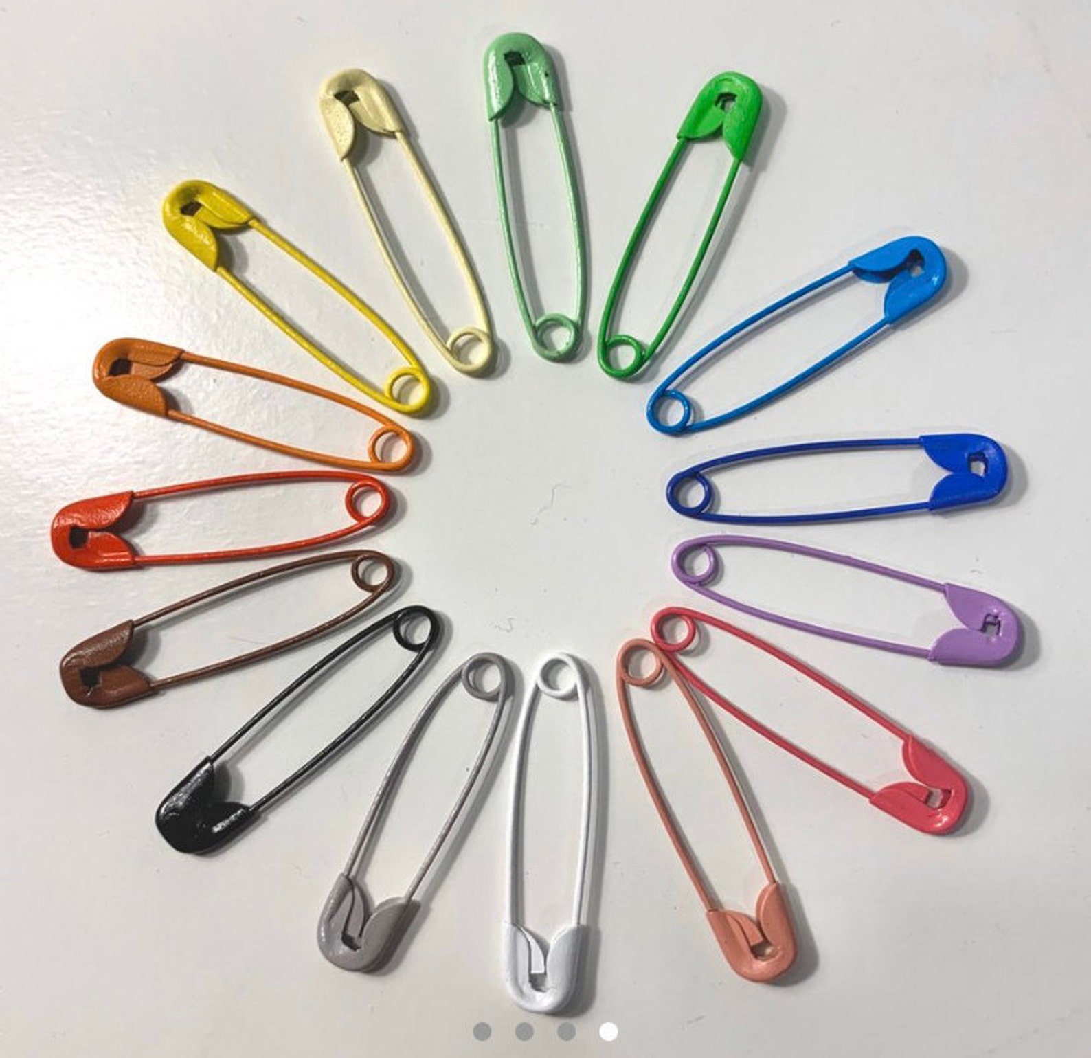 Personalized Initials on a Colored Safety Pin Chain Necklace Etsy