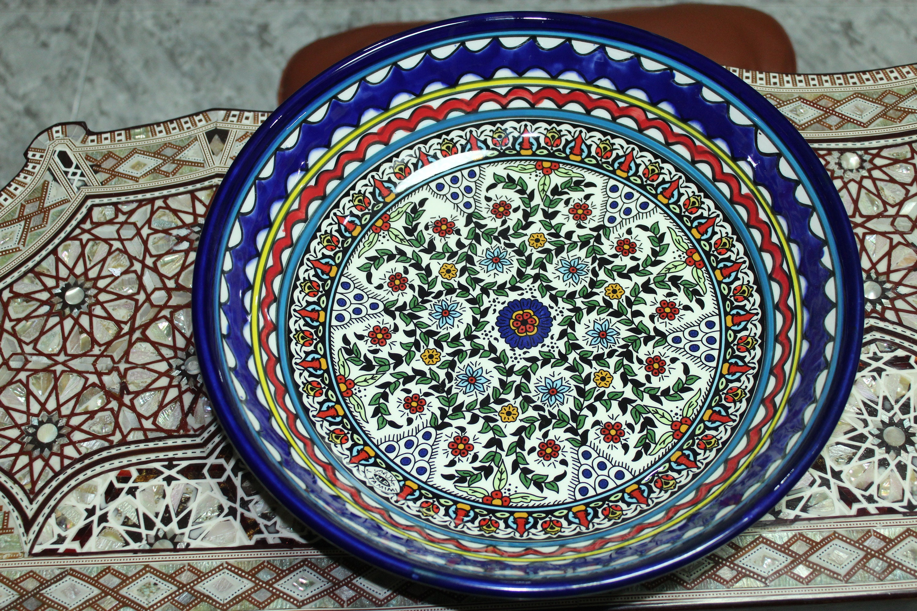 Hebron Ceramic Handmade Painted Bowl Plate home décor thyme Etsy