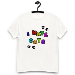 Odio a los gatos - Camiseta unisex blanca
