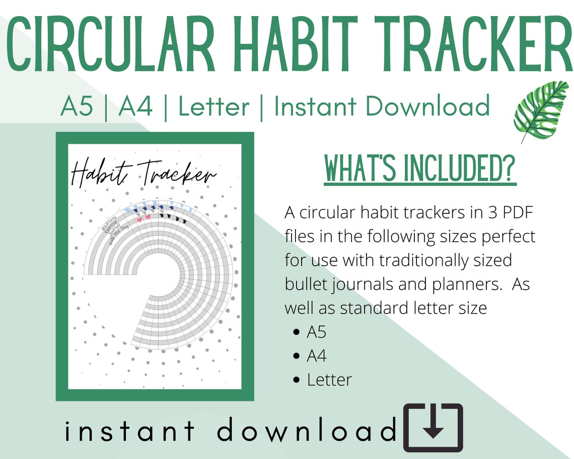 Bullet Journal Printable Habit Tracker Planner Insert - Etsy