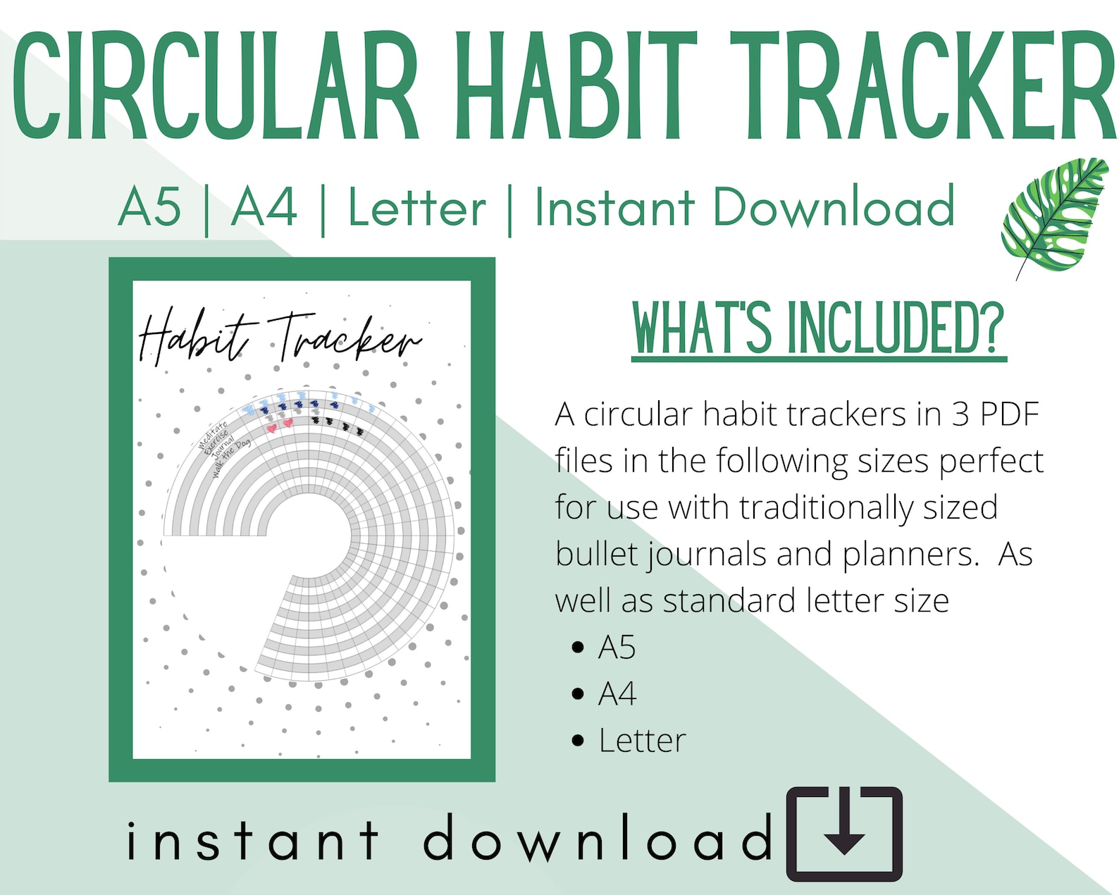 Bullet Journal Printable Habit Tracker Planner Insert - Etsy