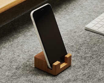 Telefonständer aus massivem Eichenholz, Freisprech-Handyhalter