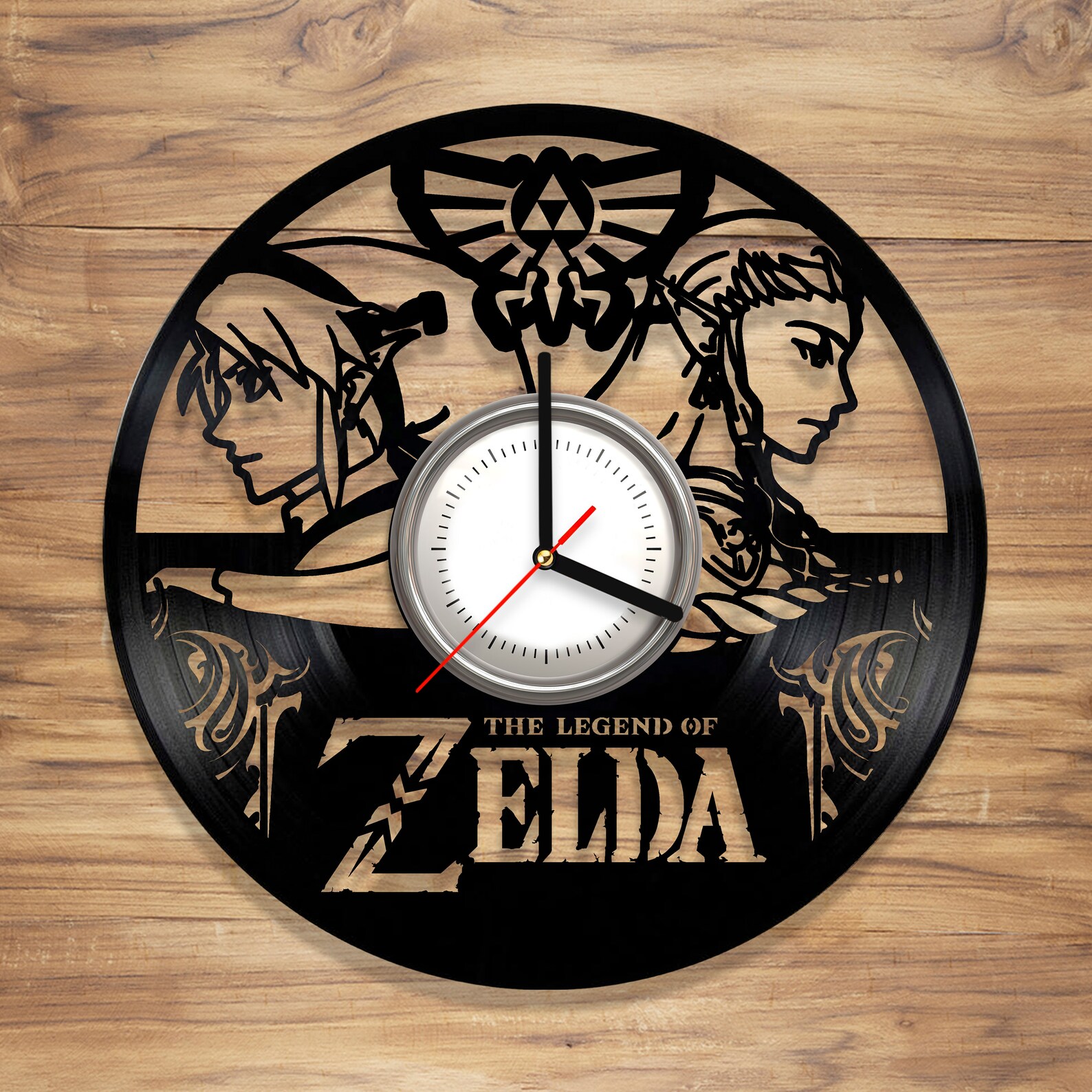 The Legend of Zelda Vinyl Wall Clock Link Video Game Princess Etsy