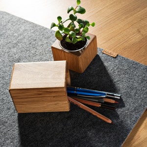 Eichenholz Stifthalter, Holz Stifthalter für Schreibtisch, natürliche ökologische Holzpflanzenhalter