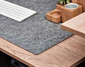 Filz Schreibtischunterlage: Anti-Rutsch-Kork-Schicht, minimalistisches Design