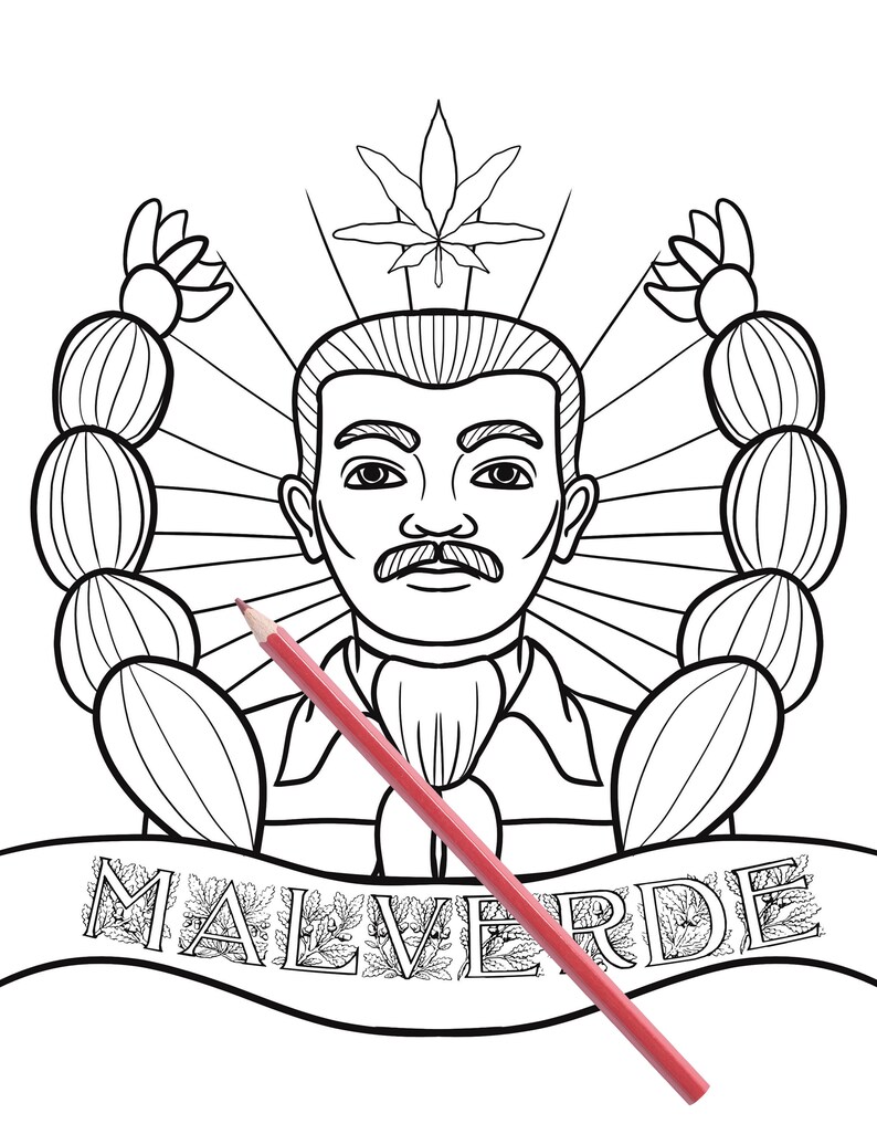 Jesus Malverde Coloring Book, 30 Coloring Sheets, Jesus Malverde Gift