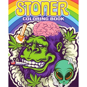 Stoner Coloring Book, Pothead Gift, 27 Coloring Pages For Adults, Magic Mushrooms, Psychedelic Coloring Book