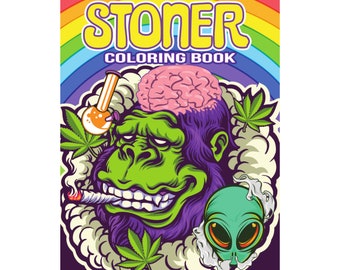 Stoner Coloring Book, Pothead Gift, 27 Coloring Pages For Adults, Magic Mushrooms, Psychedelic Coloring Book