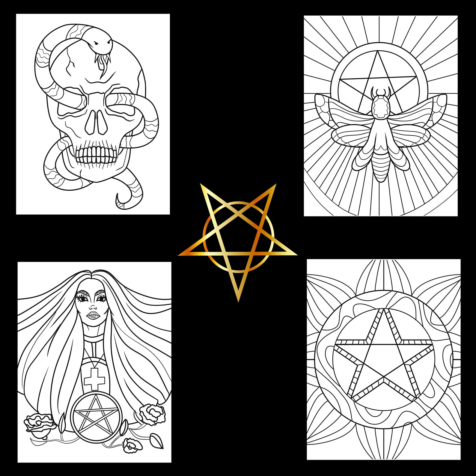 Satanism Coloring Book, 30 Coloring Sheets, Baphomet Print, Satanic ...