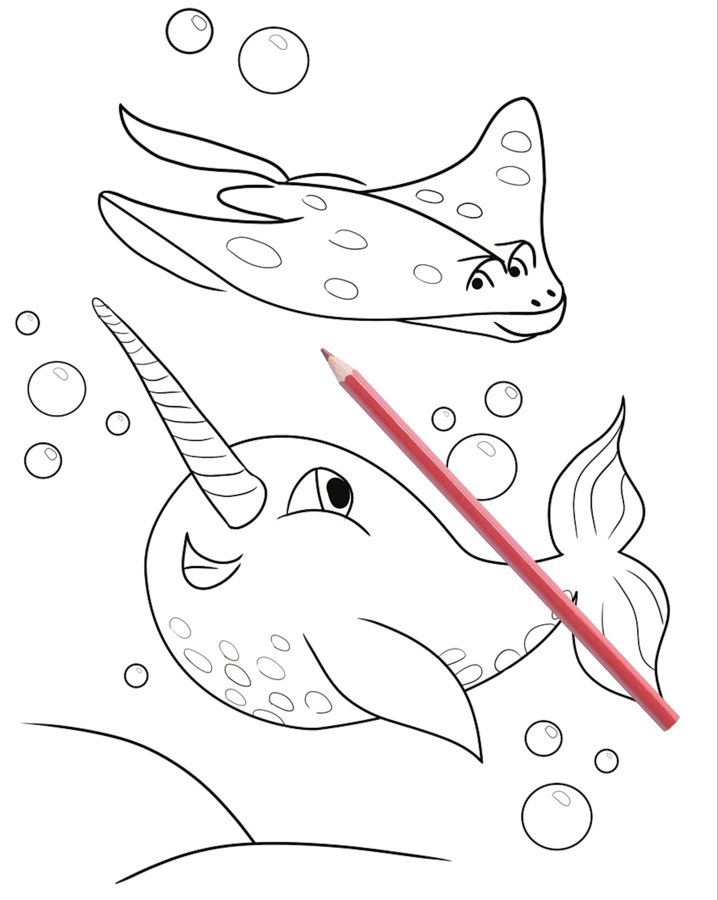 Narwhal Coloring Book 32 Coloring Sheets Unicorn Of The Sea | Etsy