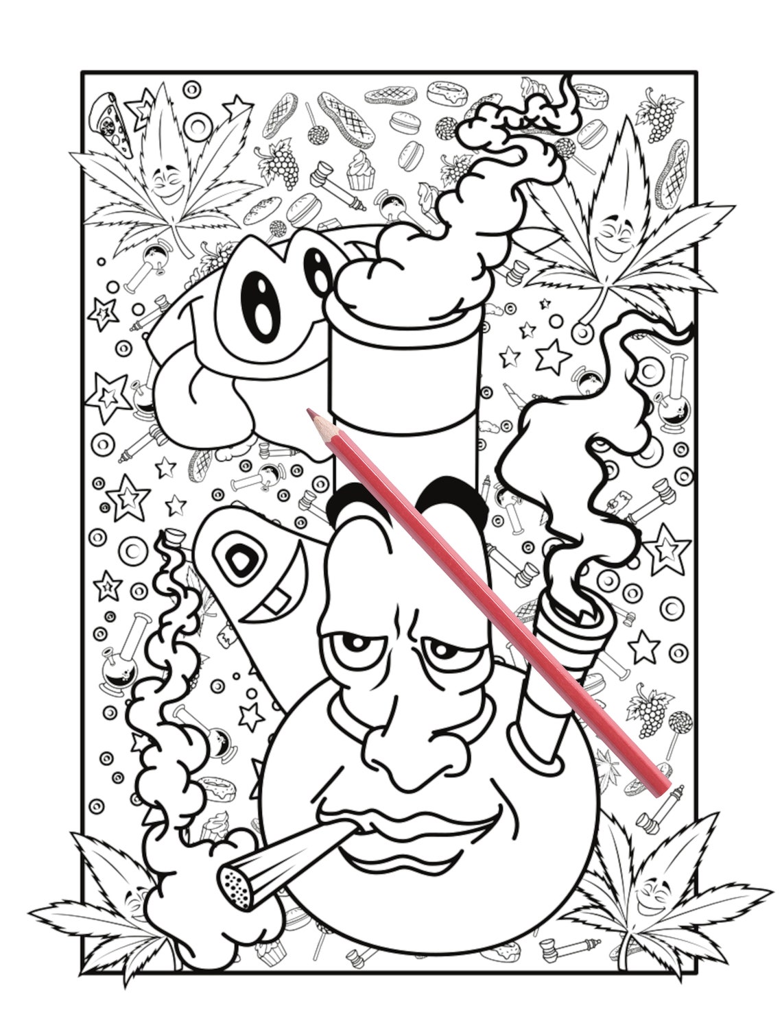 Stoner Coloring Book, Pothead Gift, 27 Coloring Pages for Adults, Magic