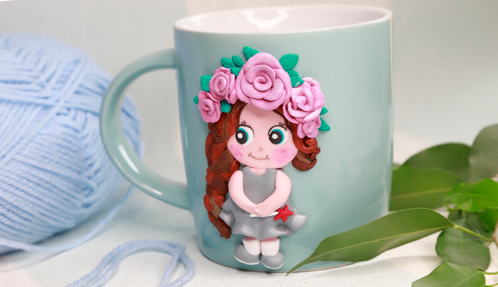 Polymer clay handmade mugs decorated fimo mugs made with Etsy