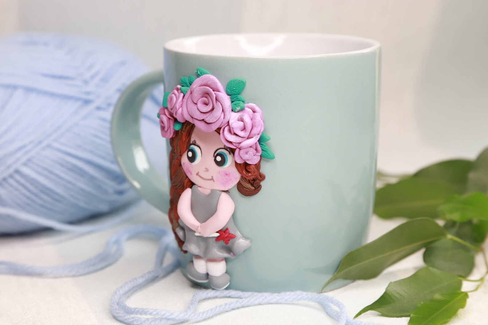 Polymer clay handmade mugs decorated fimo mugs made with Etsy