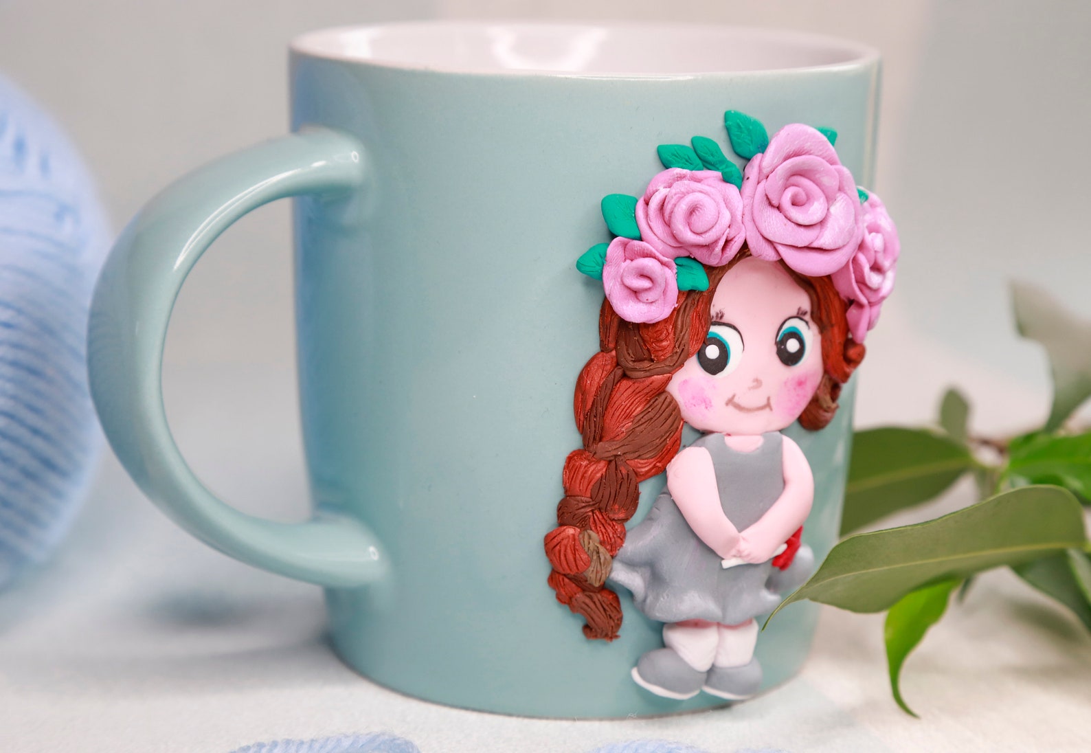 Polymer clay handmade mugs decorated fimo mugs made with Etsy