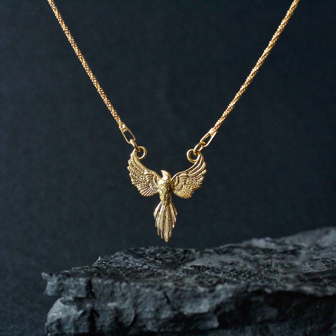 Phoenix Pendant Sterling Silver Necklace jewelry 925 Silver Etsy