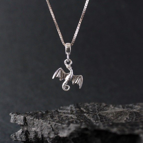 Sterling Silver Dragon Necklace Plated 