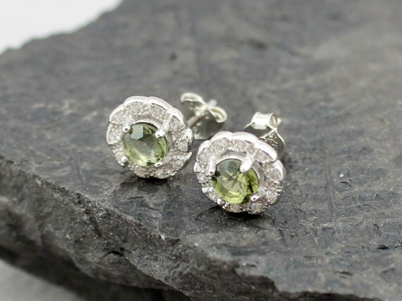 Moldavite sale stud earrings