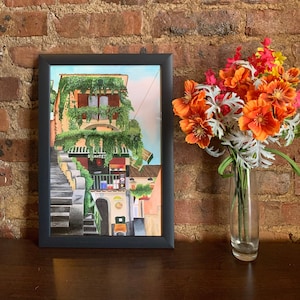 Positano Art Print, Positano Italy Painting, Amalfi Coast Print, Positano Print on Gloss Paper, Italy Watercolor Print, Italy Wall Decor