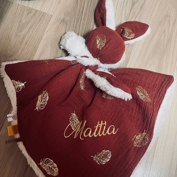 Doudou / doudou lapin / doudou personnalisé /peluche / peluche lapin / doudou naissance/ doudou bébé / premier doudou