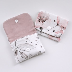 Tampontasche Blütendesign altrosa, Bindentasche, Inkontinenztasche,Hygienetasche, Slipeinlagentasche