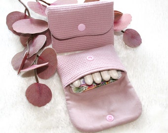 Tampontasche, Bindentasche einfarbig Miniwaffelstoff, Hygienetasche, Slipeinlagentasche, Minitasche, Pflastertasche
