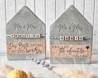 Betonhaus Hochzeit | Hochzeitsgeschenk | Mr Mrs | Mr Mr | Mrs Mrs | Geschenkidee zur (gleichgeschlechtlichen) Hochzeit | Einweihungsgeschenk