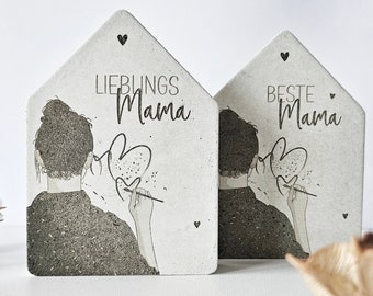 Holzbeton-Häuschen Lieblingsmama, Beste Mama | Geschenk für Mama