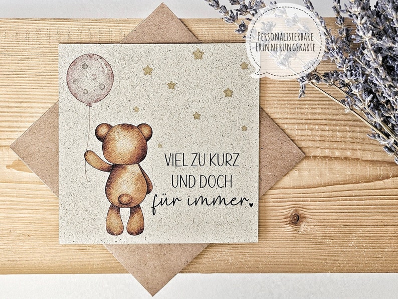 Trauerkarte Sternenkind Personalisierbare Erinnerungskarte für Sternenkinder, Babys und Kleinkinder Bild 1