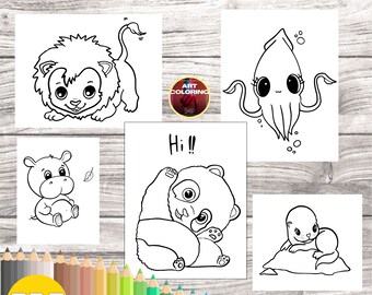 Animal Coloring Page Etsy Animal Coloring Page Etsy