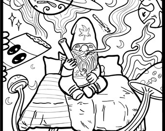 Weed Coloring Page Etsy